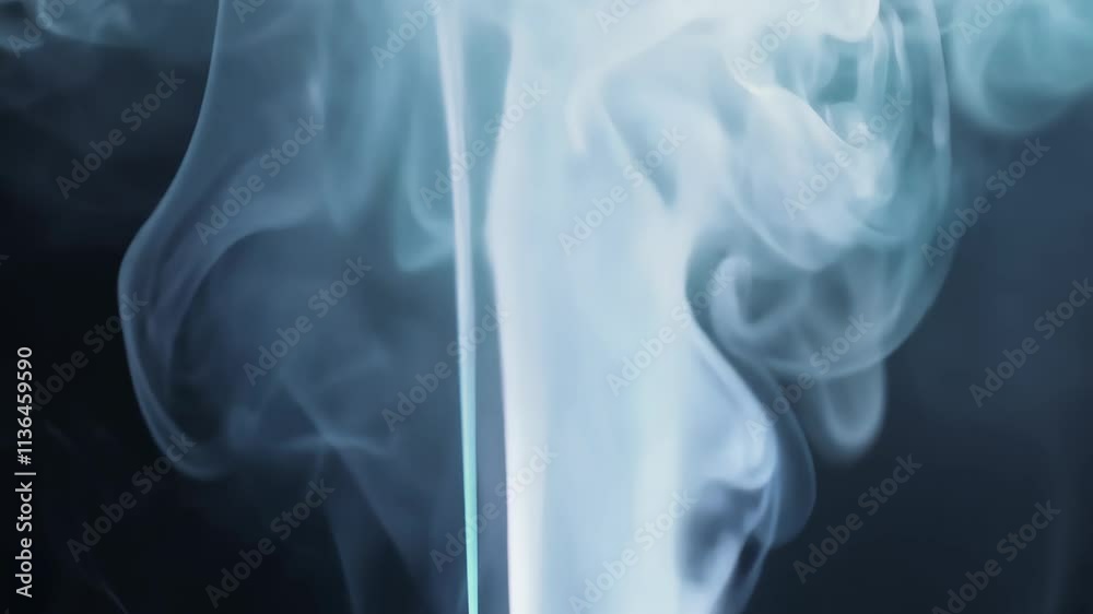 Poster captivating moments of swirling smoke patterns against a dark background showcasing fluid dynamics a