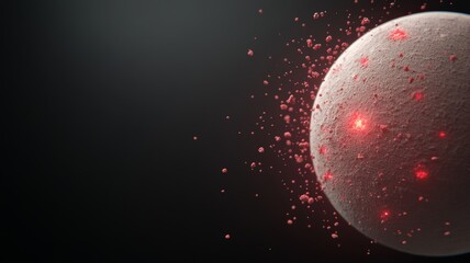 A digital map of Earth showing multiple asteroid strike zones, with red glowing impact points and spreading devastation across continents