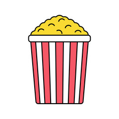 Popcorn Icon Illustration perfect for designs with a fast food theme