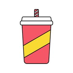 Soda Cup Icon Illustration perfect for designs with a fast food theme