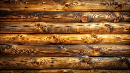 Naklejka premium Rustic Horizontal Wooden Planks Texture Background Showing Knots and Grain