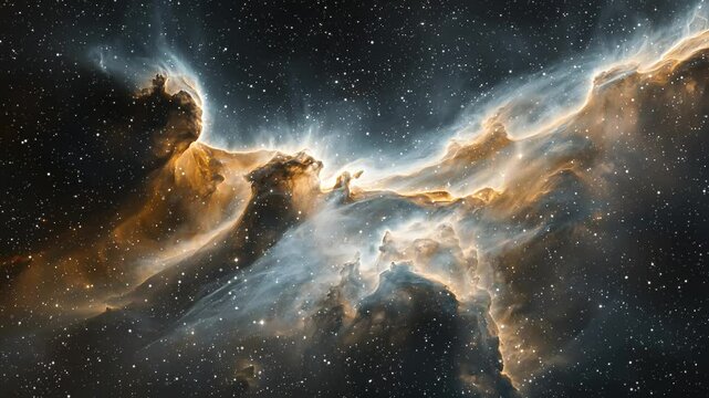 Galaxy Nebula Animation with Smoke Clouds and Star Clusters in 4K Video