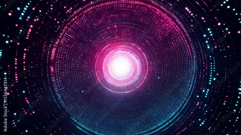 Leinwandbilder Colorful light patterns create stunning visual effects in this mesmerizing display at night