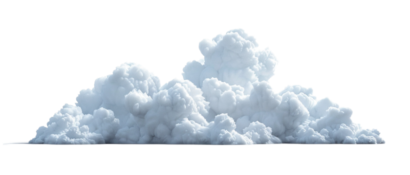 An Isolated White Natural Cloud, Set Against a Transparent Background, Ideal for Weather, Sky, or Nature-Themed Designs