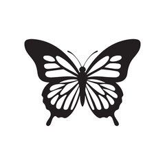 Butterfly silhouette icon. Clipart image isolated on white background