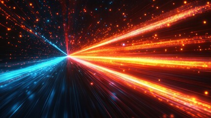 Obraz premium Dynamic streams of light in vibrant colors