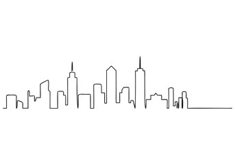 Obraz premium Continuous One-Line Drawing of a Cityscape - Minimalist Urban Art