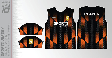 Modern ready-to-print jersey design with dynamic lines and vibrant colors. Perfect for football, basketball, cycling, or sportswear. High-quality, customizable vector file for instant printing. © Noisd