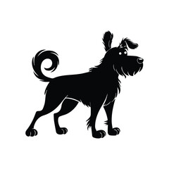 Dog vector silhouette isolated on a white background.