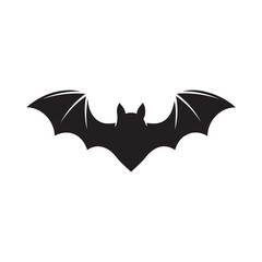 Simple illustration of bat silhouette for halloween day greeting cards