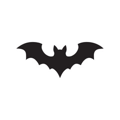 Simple illustration of bat silhouette for halloween day greeting cards