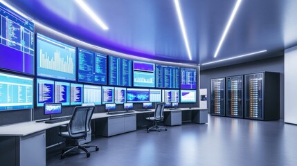 Naklejka premium Supercomputer processing vast amounts of data, symbolizing advanced technology and innovation in data analytics and computational power.