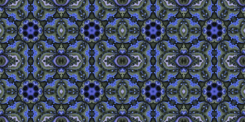 Blue Digital Mosaic Pattern - Seamless Ornament
