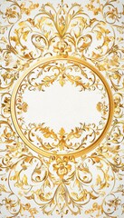 Elegant Easter Greeting Card with Gold Floral Details and Blank Message Space