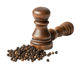 Pepper Grinder for Freshly Ground Spices - Isolated on White Background