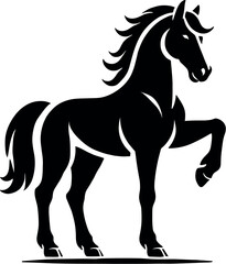 Graceful Horse Vector Black Silhouette Cricut Design for T-Shirt