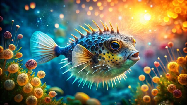 Double Exposure Pufferfish Photography: Stunning Underwater Portraits of Porcupine, Dogface, and Globefish