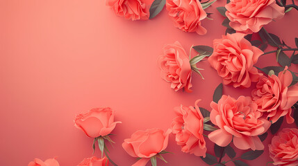 Coral Rose Garden Flatlay 