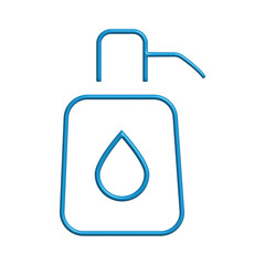 3D Liquid Soap Icon. Line Art Style Design Isolated On White Background
