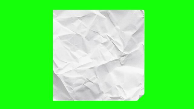Animation of Crumpled Paper Effects in a Green Screen Video