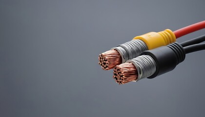 Cable with electrical wires on background, closeup electronic, power, wire, industry, insulated, 1