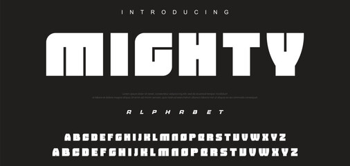 Modern Bold Font. Sans Serif Font. Regular Uppercase Lowercase Typography urban style alphabet fonts for fashion, sport, technology, digital, movie, logo design, vector illustration