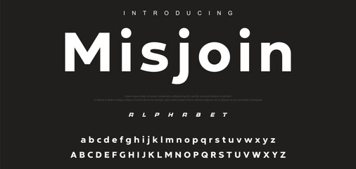 Modern font design, trendy alphabet letters and numbers vector illustration