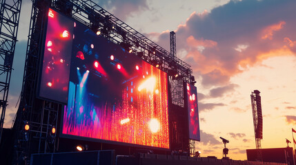 Large LED screen on stage