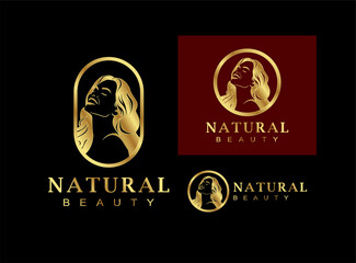 Fototapeta premium hair beauty salon logo premium for business isolated on black background