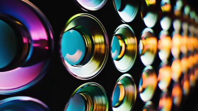 Colorful Neon Circle Bubble Pattern Wallpaper Illustration