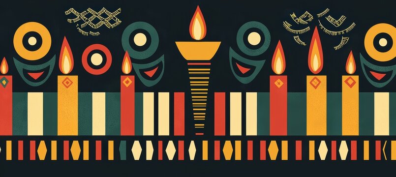 Kwanzaa Invitation Design Featuring Kinara and African Patterns for Festive Events