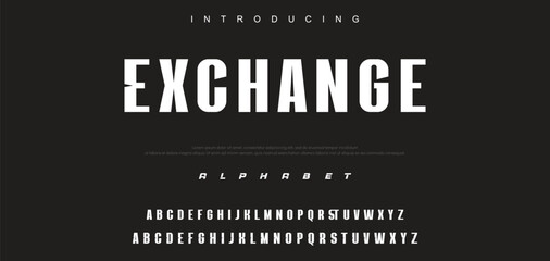 Modern font design, trendy alphabet letters and numbers vector illustration