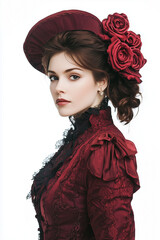 Young woman Victorian era clothes