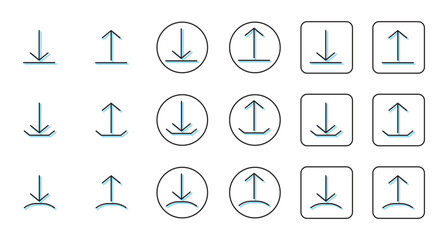 Line Arrows icon set. Downloading and uploading sign symbol. Flat vectors icons. Vector. Illustration