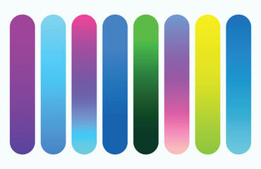 Set of vibrant gradients swatches or buttons