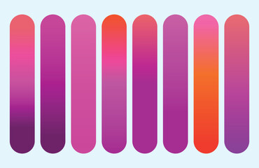 Set of vibrant gradients swatches or buttons