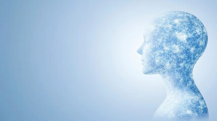 Obraz premium Abstract Human Head Network Connectivity Digital AI Technology Mind Future Innovation Science