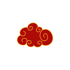 Illustration of Decorative Chinese Red Cloud
