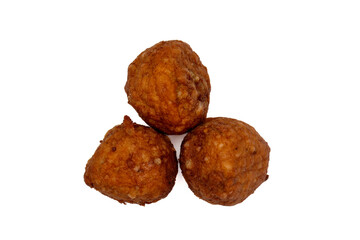 Three Delicious Meatballs on White Background for Italian Cuisine or Dinner Ideas