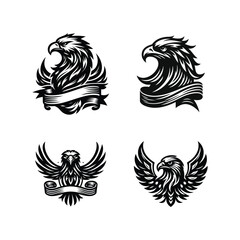 Eagle logo with black and white outline