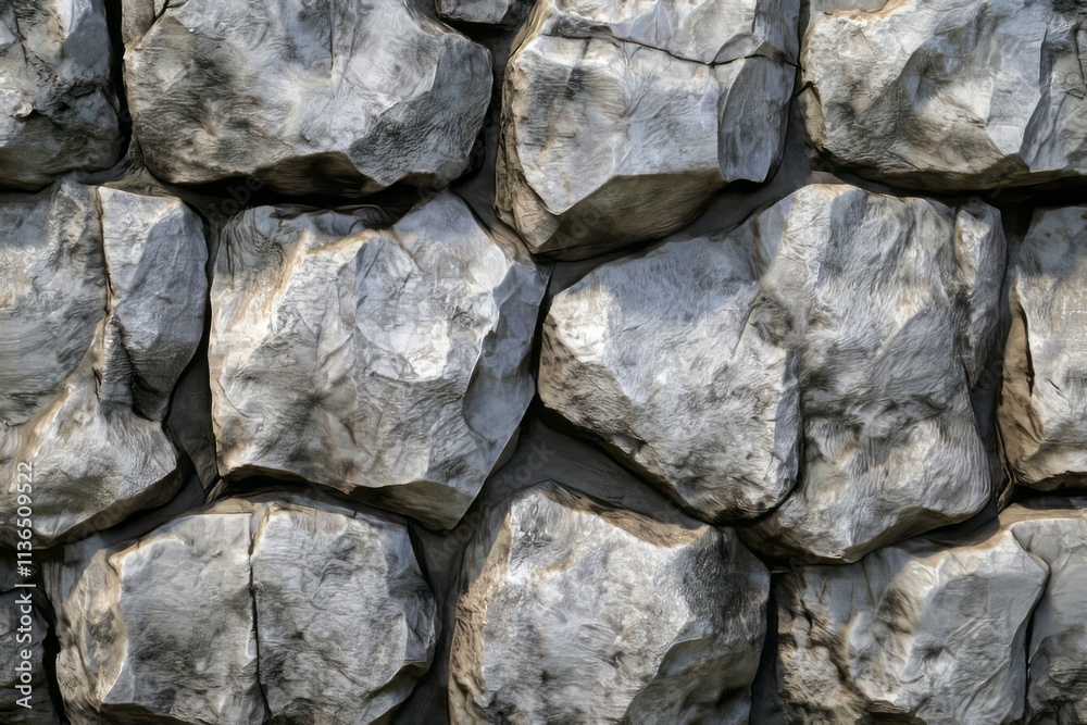Poster Textured 3D rock surface featuring rough stones and a natural stone-like appearance for various design applications