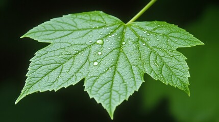 Dewdrops on Green Leaf Nature Macro Photography Plants Spring