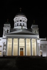 Helsinki Cathedral by night.