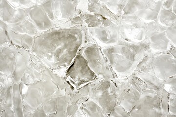 Obraz premium Clear ice sheet texture with glossy finish showcasing air pockets and crystalline formations in natural light