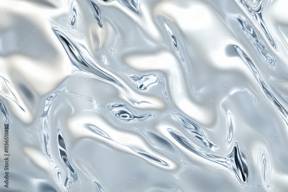 Aufkleber Glossy clear ice sheet texture featuring air pockets and smooth surface for artistic use in design and decoration