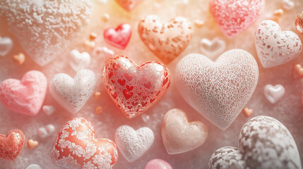 Obraz premium Romantic Heart Shapes - Love and Valentine’s Day Theme