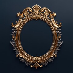 Ornate Golden Frame on Dark Background