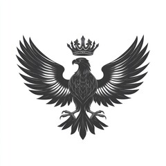 Obraz premium Crowned eagle heraldic emblem design.
