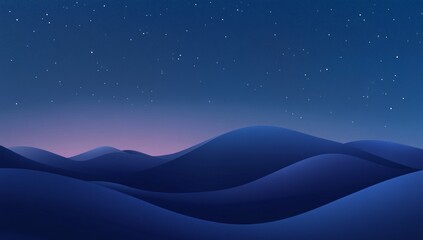 Stunning Night Mountains Landscape - A Calm and Peaceful Digital Artwork for Backgrounds and Wallpapers