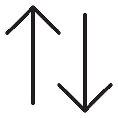 Ascending Items Icon. Black and White Outline Icon